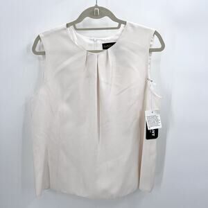 Vintage GALLANT 100% Silk Cream Ivory Sleeveless Shell Top Lined Womens 14